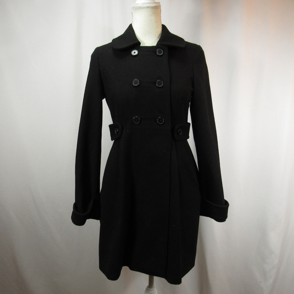 Old Navy Jackets & Blazers - Old Navy Black Wool Button Up Blend Pea Coat NWT